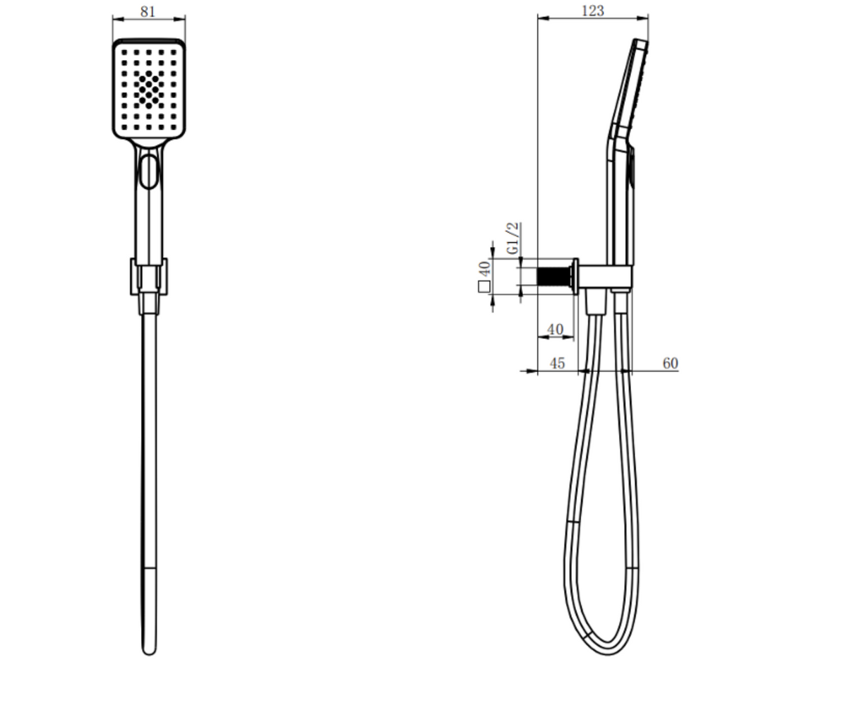 Kartell K-VIT Nero Square Option 5 Thermostatic Concealed Shower with Diverter, Handshower &Fixed Overhead Drencher- Matt Black (SHO049NS-SHO056NS-SHO1089NS)