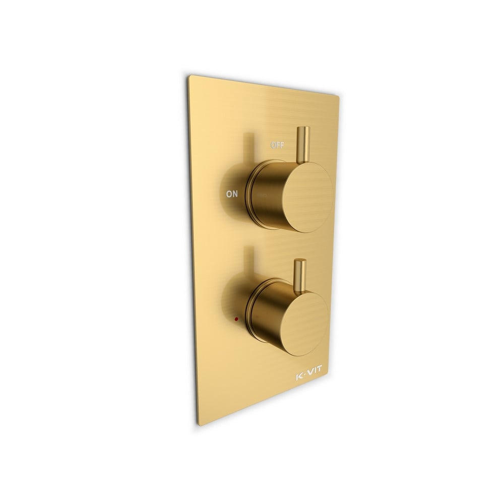 Kartell K-VIT Ottone Concealed Thermostatic Shower Valve in brushed brass