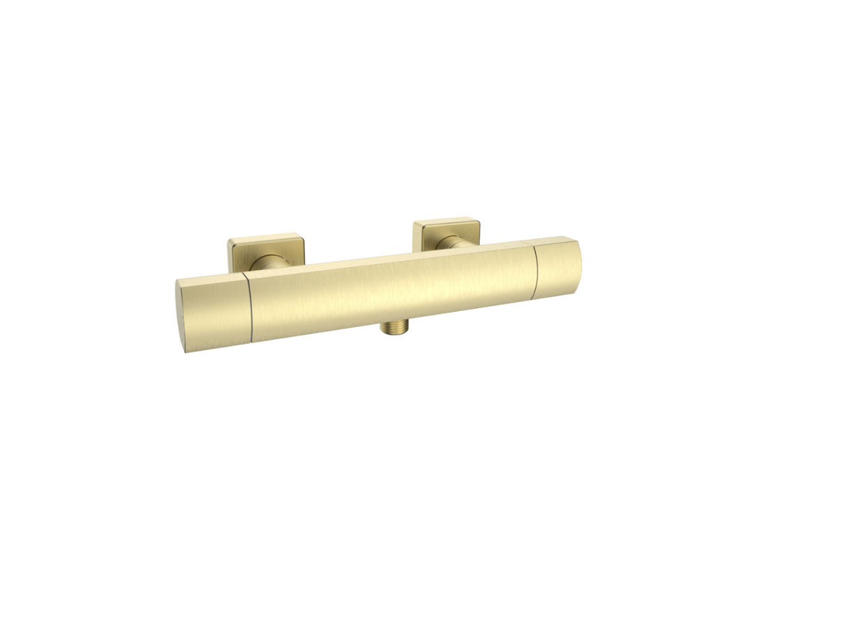 Kartell K-VIT Kolt Option 2 Thermostatic Bar Shower with Adjustable Slide Rail Kit – Brushed Brass (SHO321KBB-SHO322KBB)