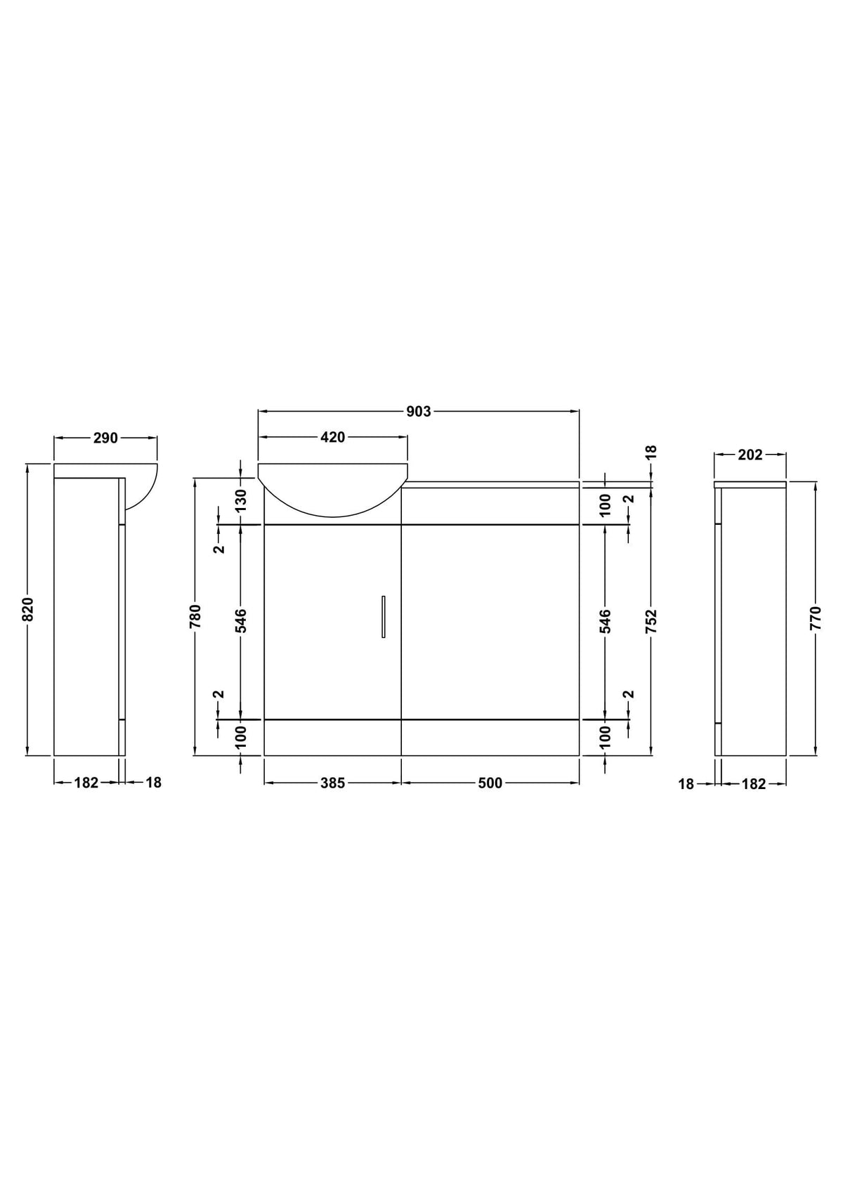 Nuie Sienna Cloakroom Furniture Pack With Basin, Toilet & Seat – Gloss White, photo 3