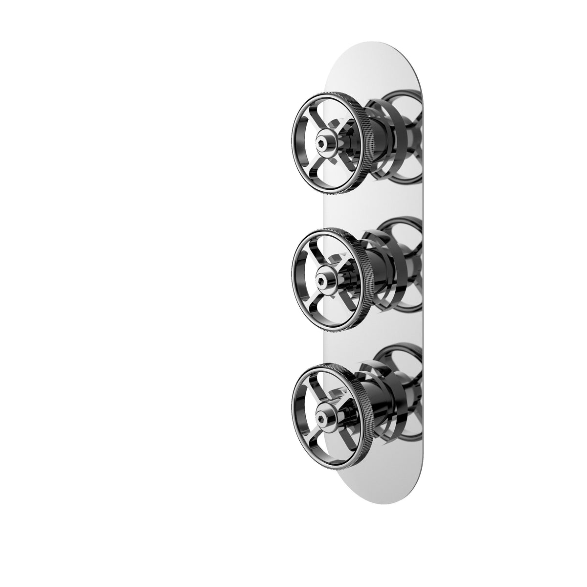 Nuie Triple Shower Valve With Diverter – Chrome, Matt Black or Brushed Brass