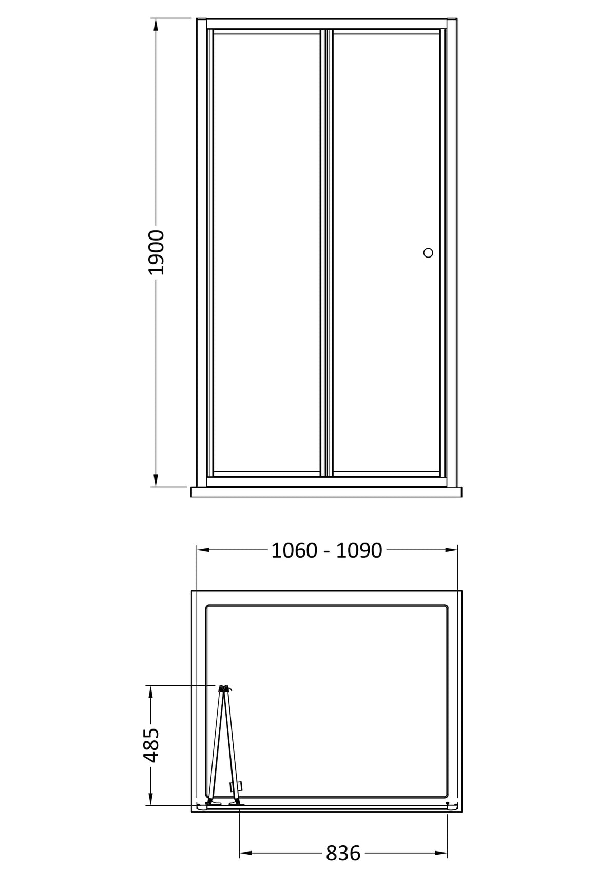 Nuie Rene Bi-fold Shower Door – 700mm, 800mm, 1000mm, 1100mm & 1200mm, photo 7