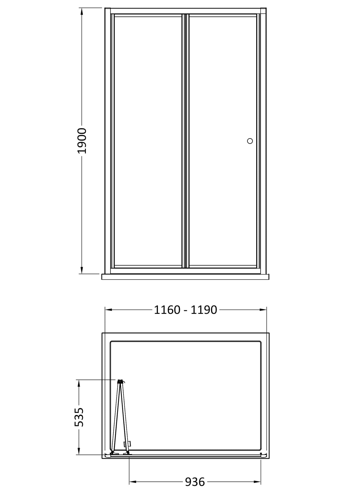 Nuie Rene Bi-fold Shower Door – 700mm, 800mm, 1000mm, 1100mm & 1200mm, photo 8