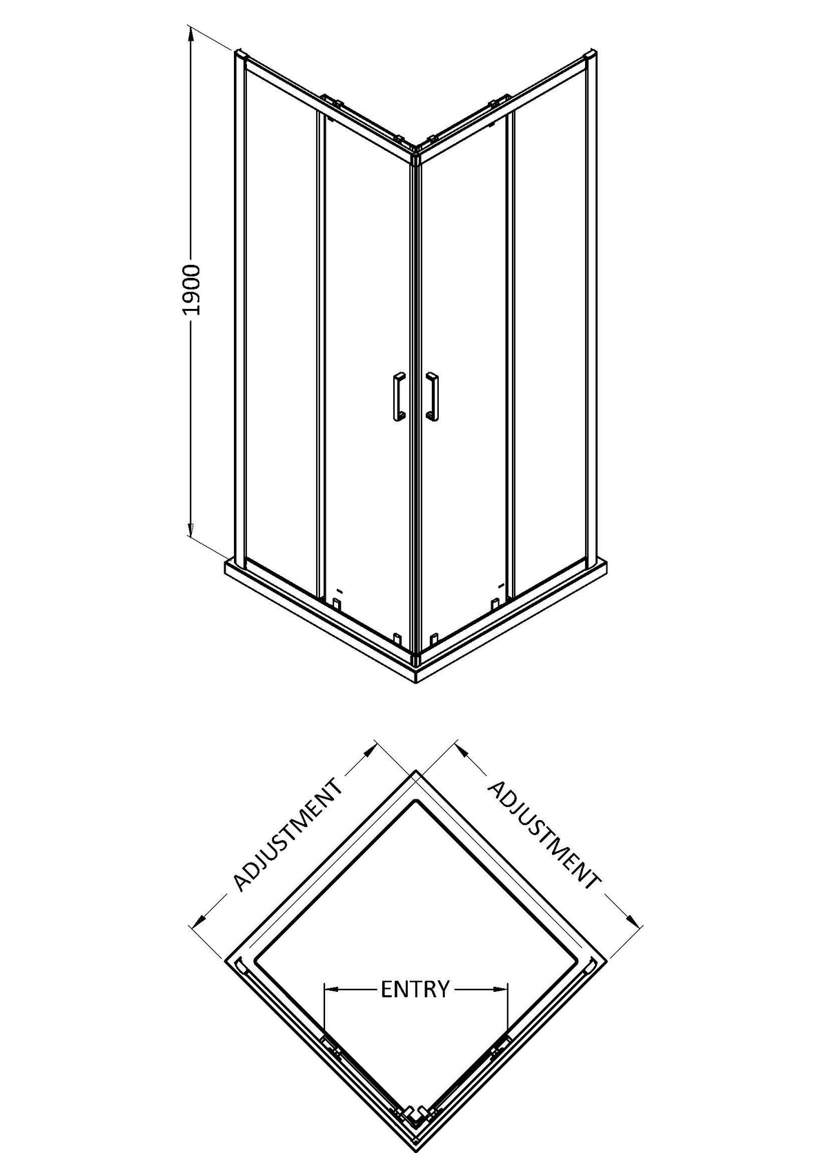 Nuie Rene Shower Enclosure – 800mm & 900mm, photo 2