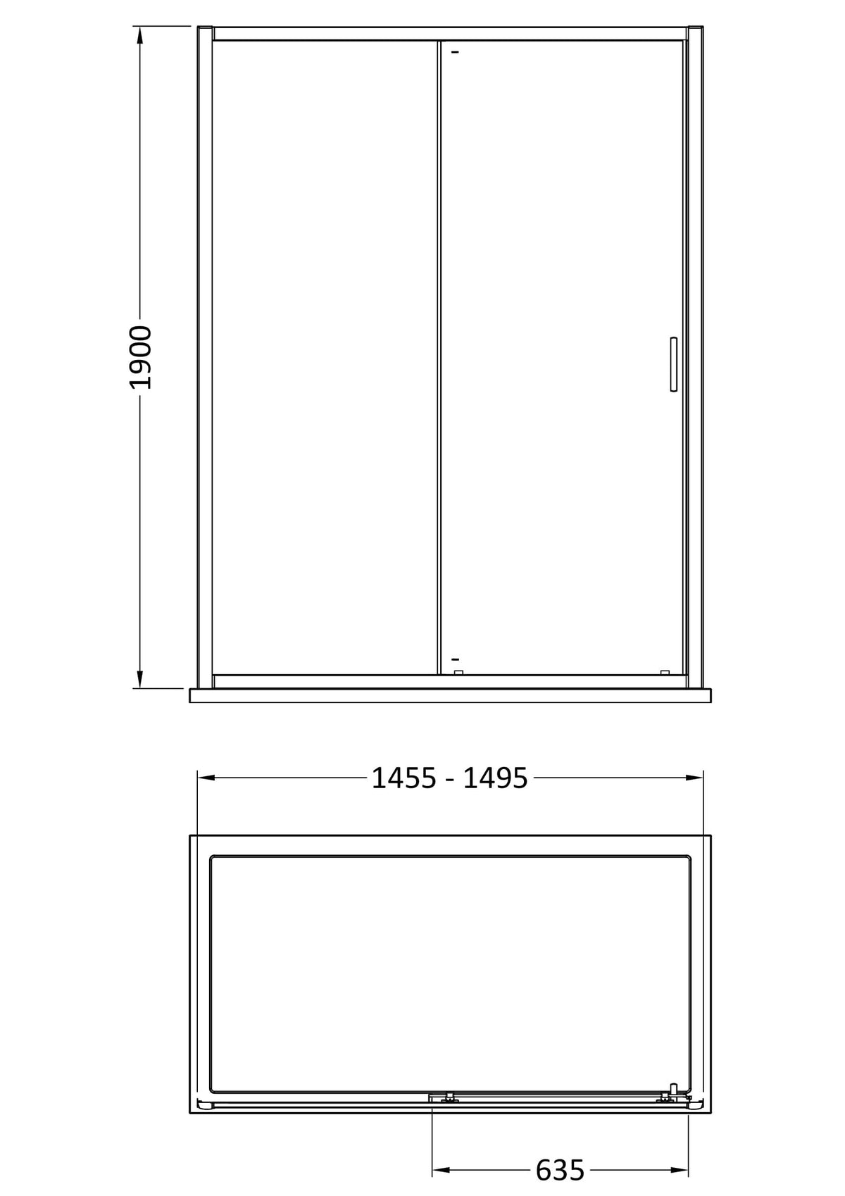 Nuie Rene 1500mm Sliding Door – Brushed Brass, photo 2