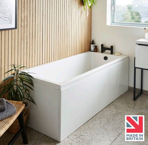 Kartell K-VIT Spirit Single Ended 1500x700 Bath With Legs- White Gloss (SPI1570SE)