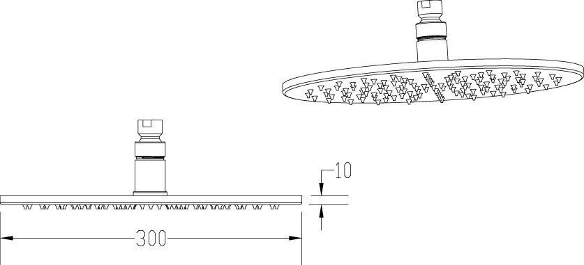 Nuie Fixed LED Shower Head – Chrome, photo 3