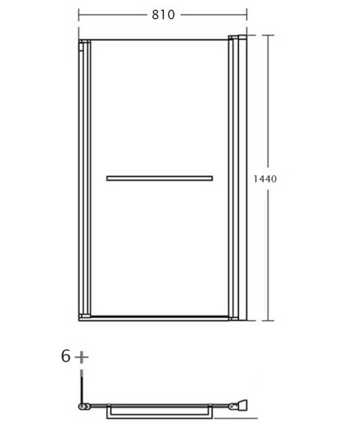 Carron QSS-2 Quantum Shower Bath Screen 1440mm x 810mm V2 Chrome (02347)