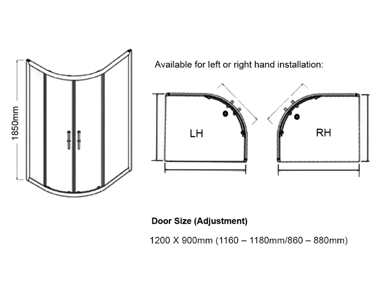 Kartell K-VIT Koncept Offset Quadrant Shower Screens (All Sizes)