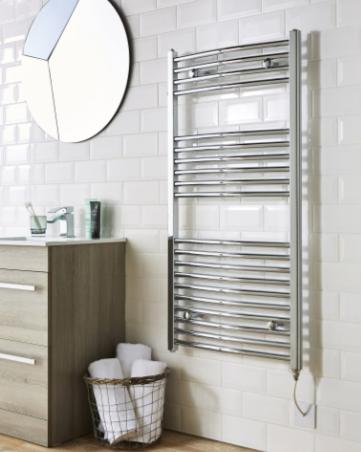 Kartell K-VIT K-Rail 22mm Curved Chrome Towel Rail 500 x 800mm (CTR508C)