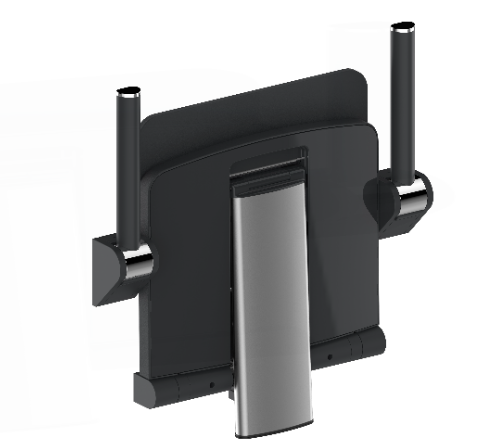 AKW Onyx Compact Shower Seat With Back, Arms & Leg - Black (02804BK-LS)