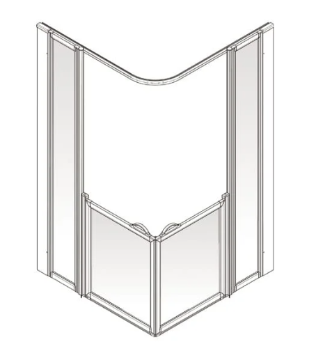 AKW Option BF Half Height Carer Shower Screen Set for Shower Trays, photo 2