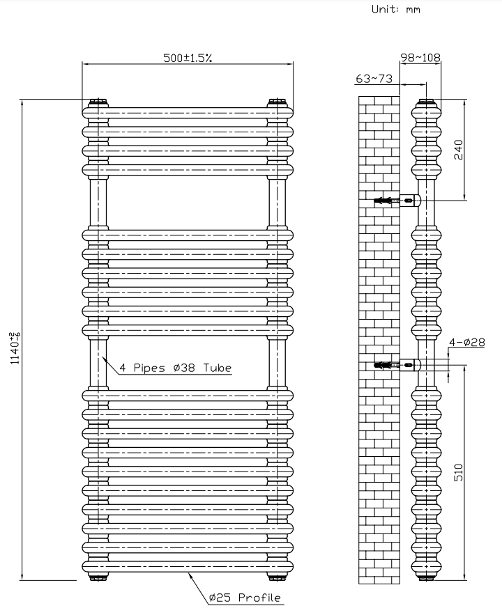 Kartell K-VIT Kolumn Towel Rail – White Gloss (All Sizes)