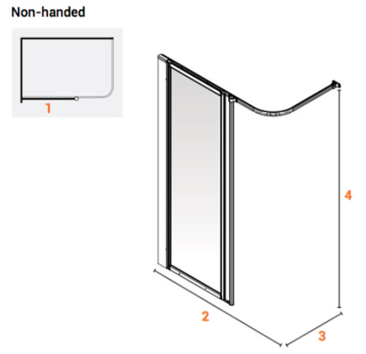 AKW Option HF Full Height Shower Screen Set for Shower Trays – Choice of Width & Handing