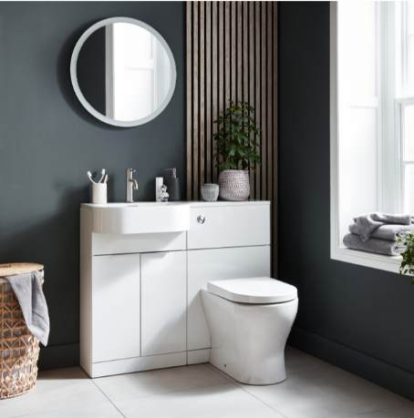 Kartell K-VIT Fusion P-Shaped 1010mm 2 Door Furniture Pack Gloss White, Left Hand (FU500DO-W - FUS1010LH FU500WC-W - ACC001N)