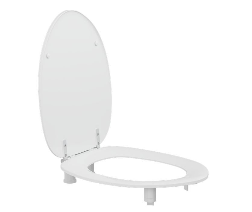 Pressalit Toilet Seat Dania With Cover, 2" Raised White (R43000)