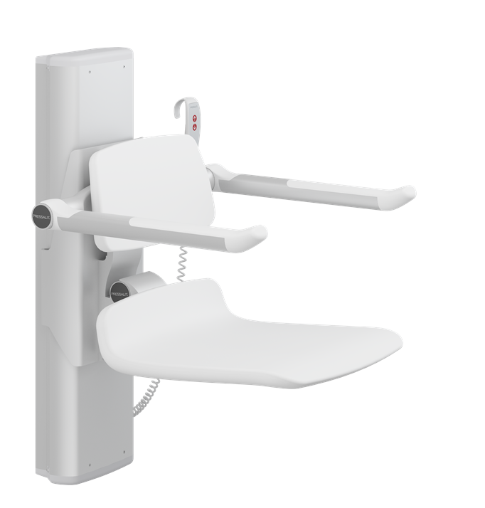 Pressalit PLUS Shower Seat 450, Electrically Height Adjustable White (R7634000)