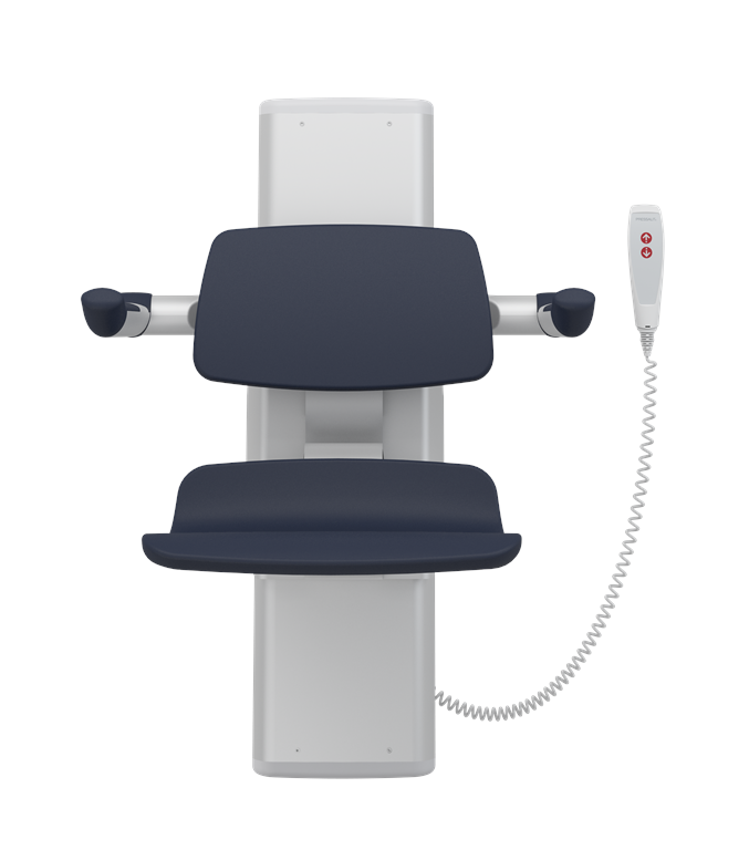 Pressalit PLUS Shower Seat 450, Electrically Height Adjustable Dark Blue (R7634108)