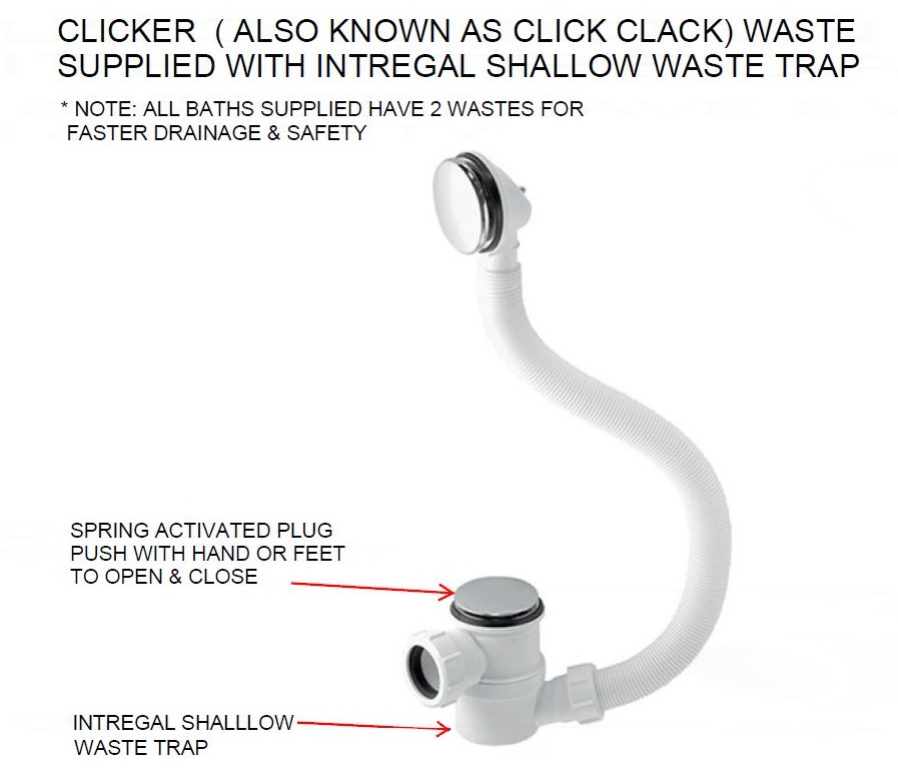 AKW Combermere Deep Soaker Walk In Bath 900x650mm (11-COM)