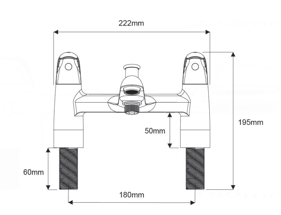 AKW Denova Bath Shower Mixer Tap (Excluding Shower Kit) Chrome (30816)