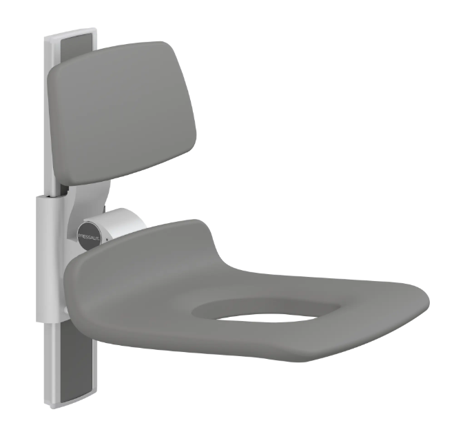 Pressalit PLUS shower seat – 450 mm Manual – Backrest Only, With Aperture, Anthracite