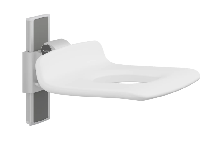 Pressalit PLUS shower seat – 450 mm Manual – Seat Only, With Aperture