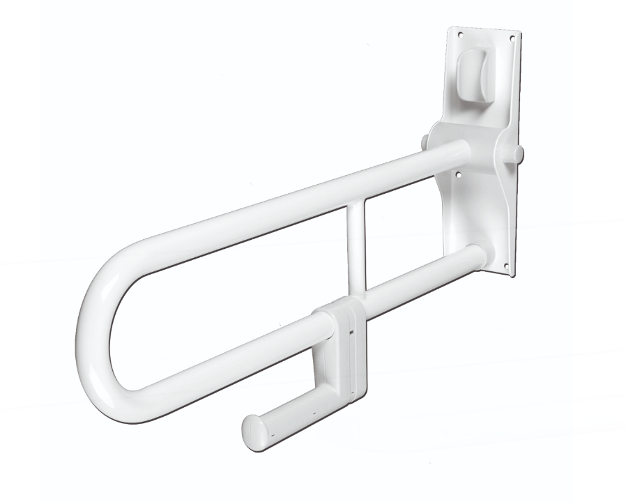 AKW 1800 Series Hinged Hairpin Folding Support Grab Rail 32mm White (01810WH)