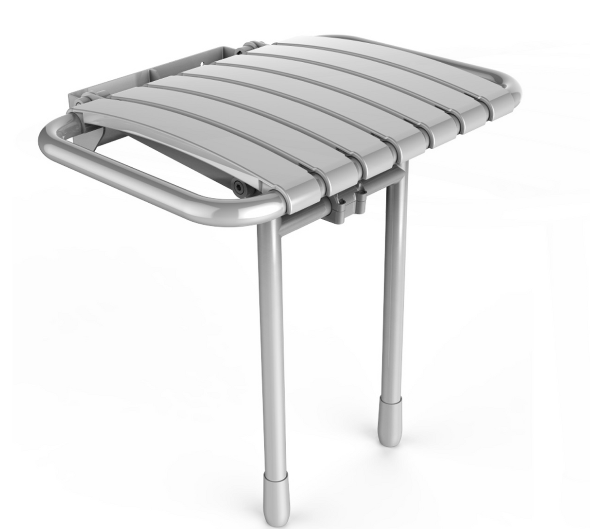 AKW Bama Slatted Compact Fold Up Seat White (02020MW-LS)