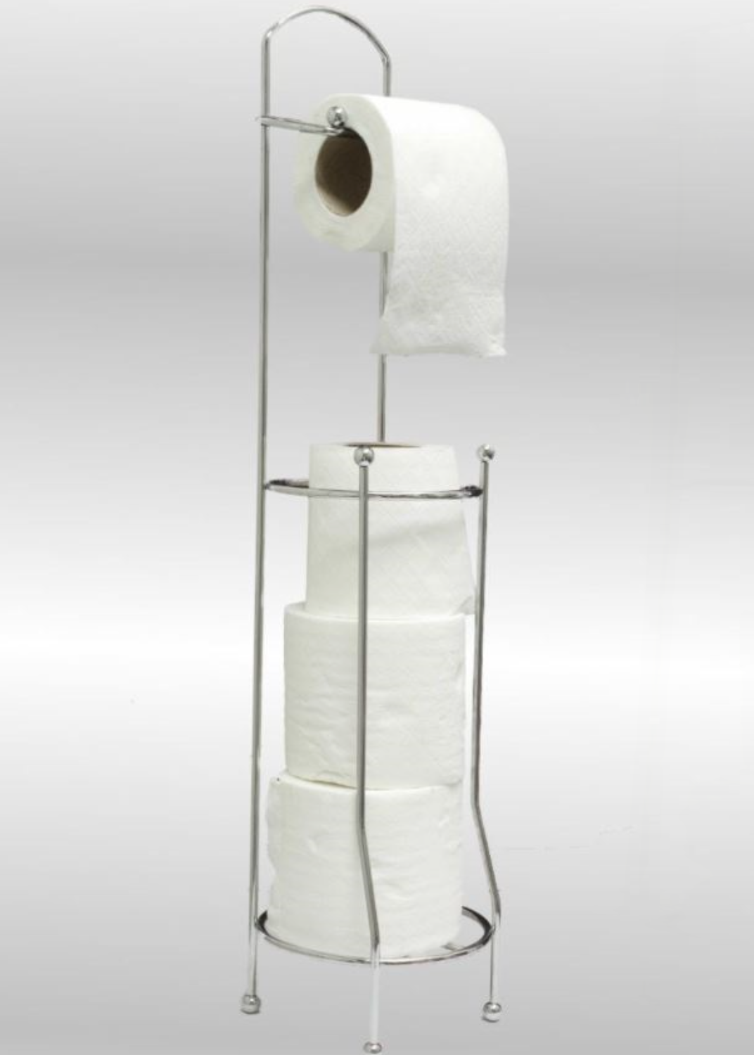 AKW Free Standing Toilet Roll Holder Silver (23651)
