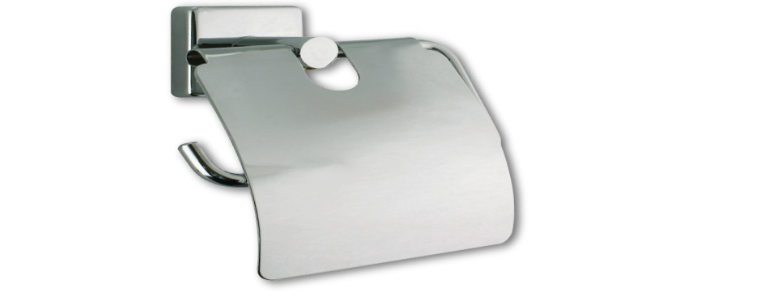 AKW Mars Toilet Roll Holder With Lid Silver (23672)