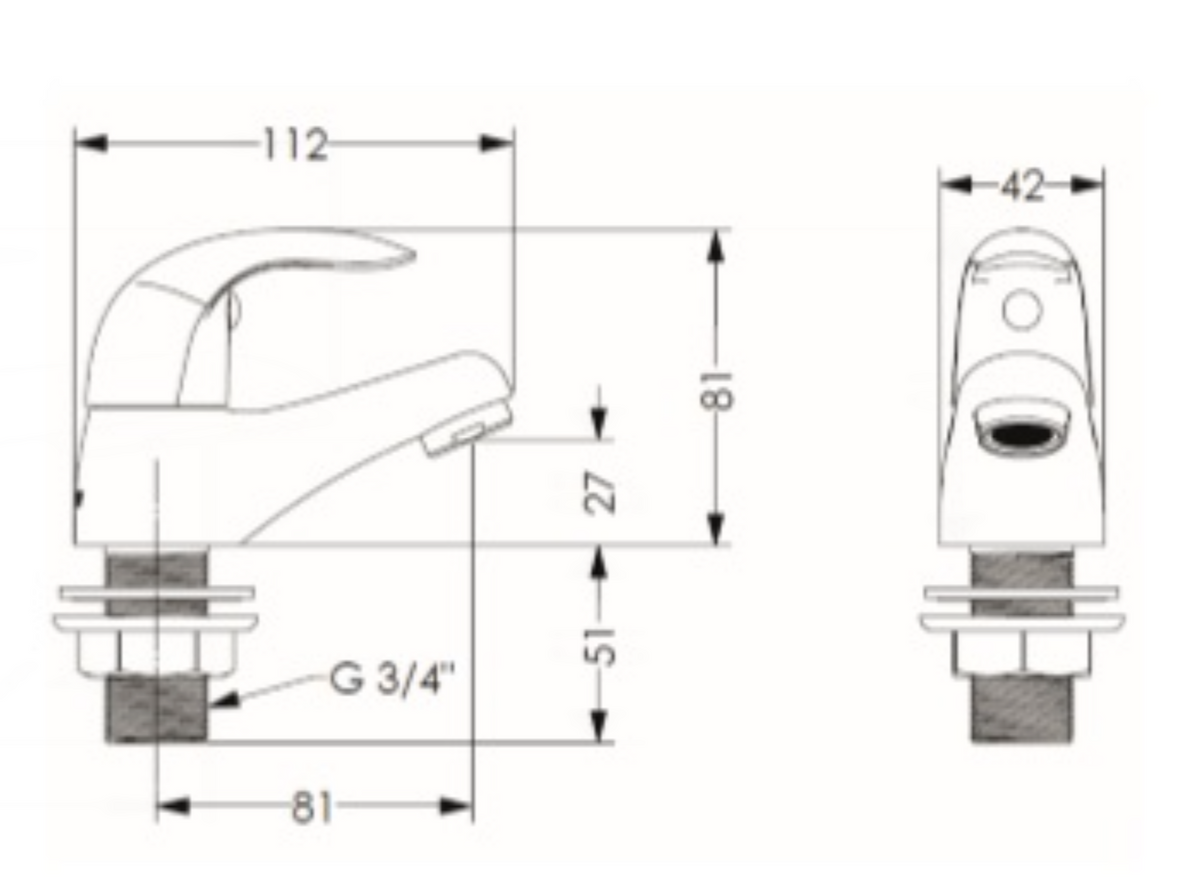 AKW Denova Lever Bath Taps (Pair) – Chrome (30814)