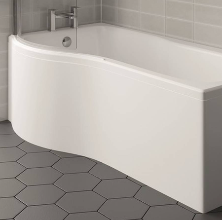 Kartell K-VIT Oblique P-Shaped Shower Bath 1700 x 850mm Left or Right Handed (BAT1600B)(BAT1610B)