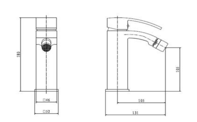 Kartell K-VIT Flair Mono Bidet Mixer Tap Chrome (TAP002FL)