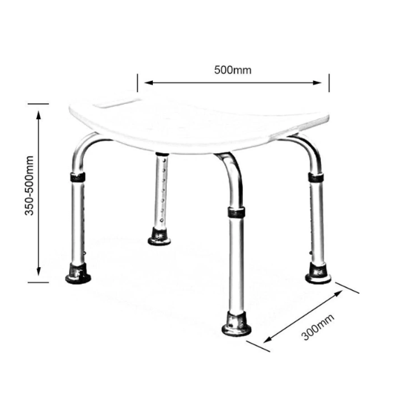 AKW Aluminium Freestanding Shower Stool (02300)