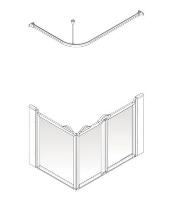 AKW Option A Shower Screens 1200x700mm Right Hand - 750mm High (91003R)