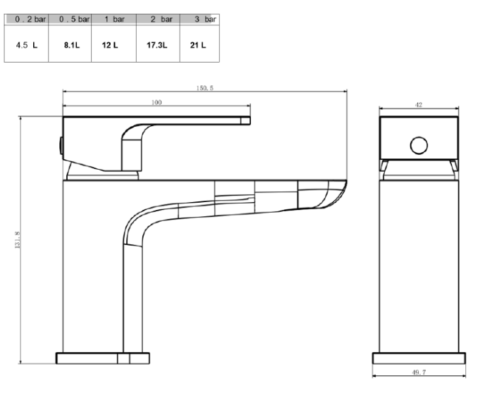 Kartell K-VIT Kolt Mini Mono Basin Mixer – Matt Black (TAP312KBL)
