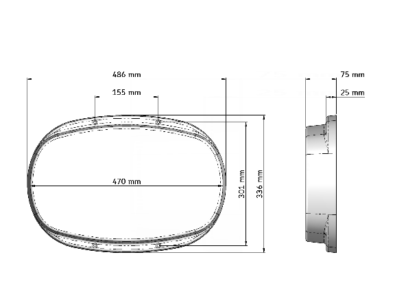AKW Toilet Plinth 75mm High SMC (25044S)