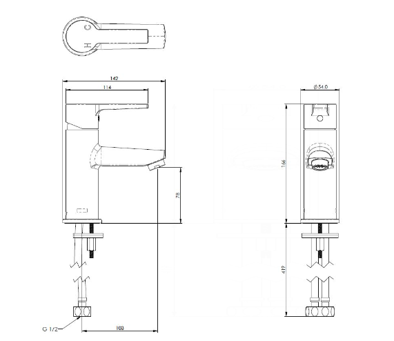 AKW Monobloc Spray Wash Basin Mixer Tap – Long Lever, Polished Chrome, photo 3