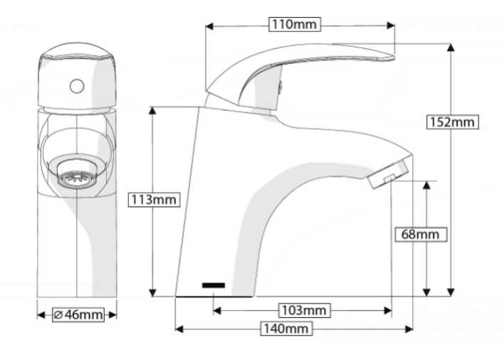 AKW Denova Mono Basin Mixer Tap – With or Without Clicker Waste