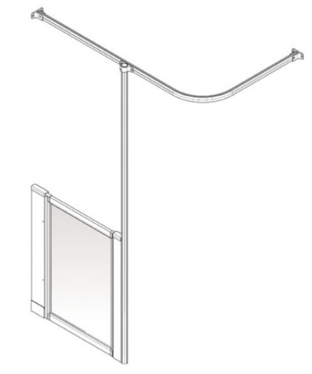 AKW Option HW Half Height Wet Floor Shower Screen Set – Choice of Width, Height & Handing