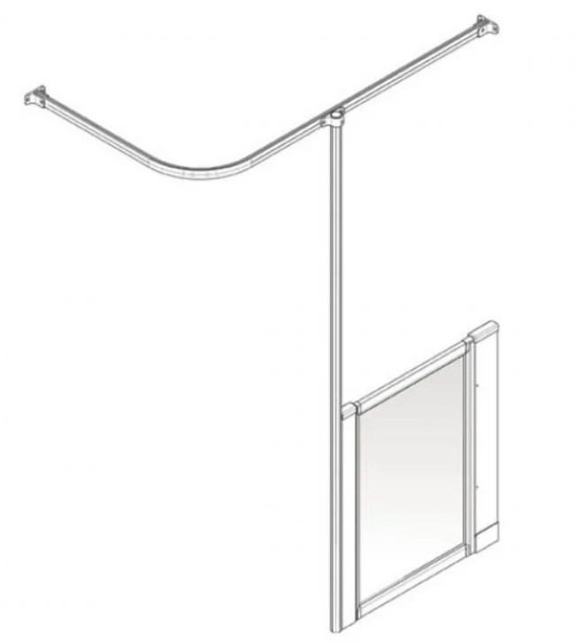 AKW Option HW Half Height Wet Floor Shower Screen Set – Choice of Width, Height & Handing