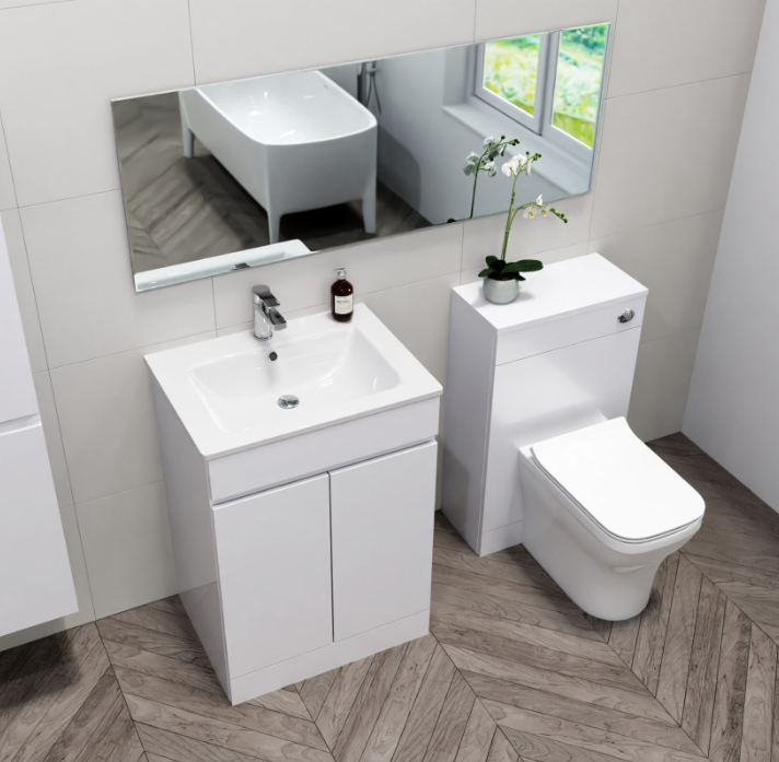 Kartell K-VIT Atlantis 500mm Floor Standing Waterproof 2 Door Vanity Unit And Basin (ATL500VU)