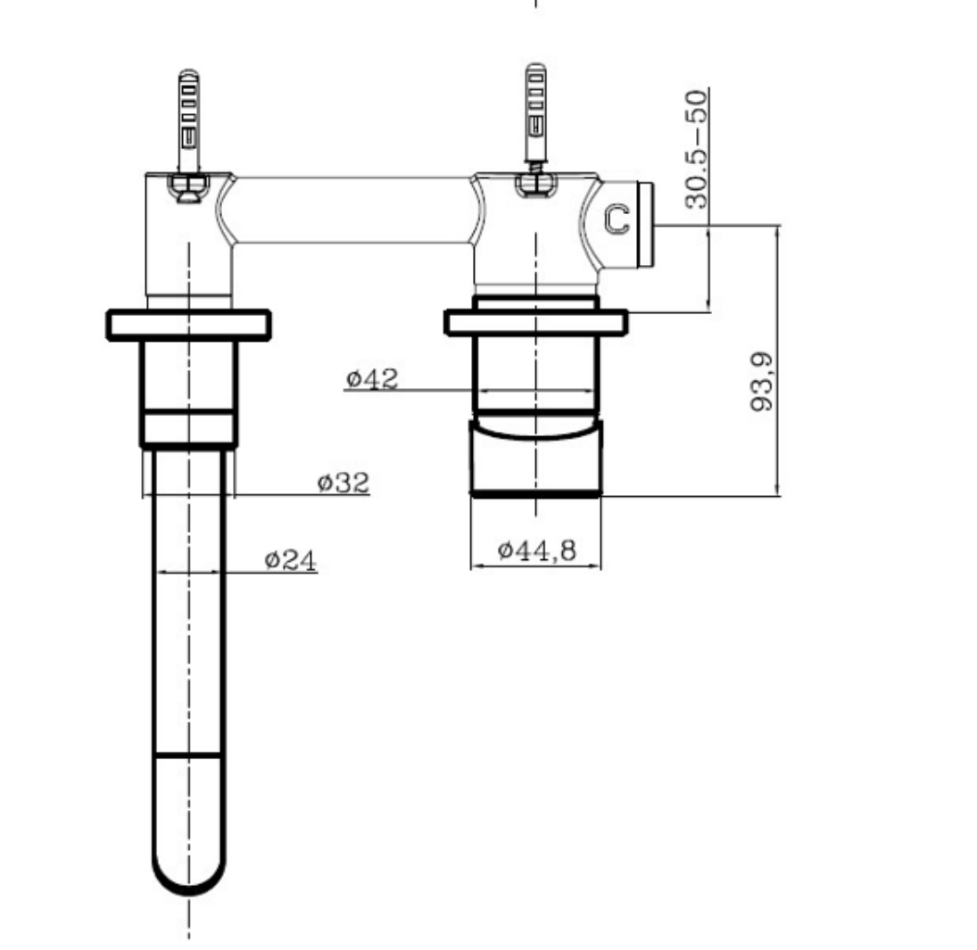 Kartell K-VIT Ottone Wall Mounted Basin Mixer Brushed Brass (TAP144OT)
