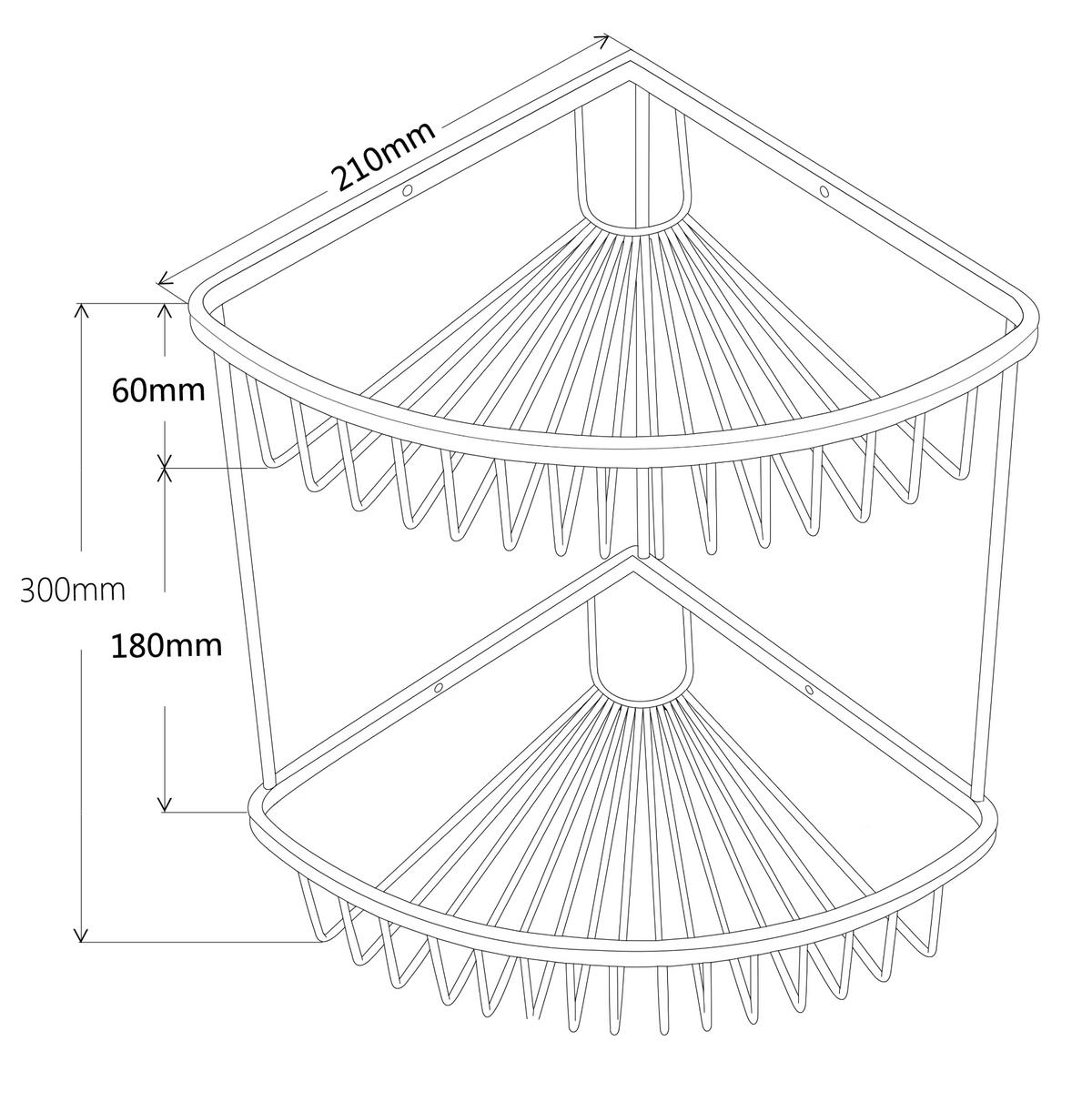 Kartell K-VIT Wire Double Corner Basket – Chrome (ACC102)