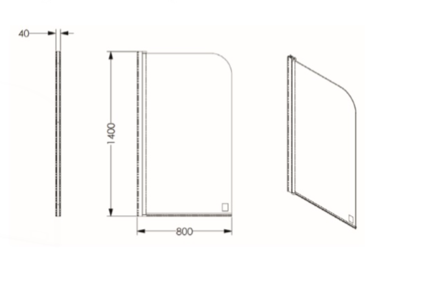 AKW Curved Top Bath Shower Screen, photo 8