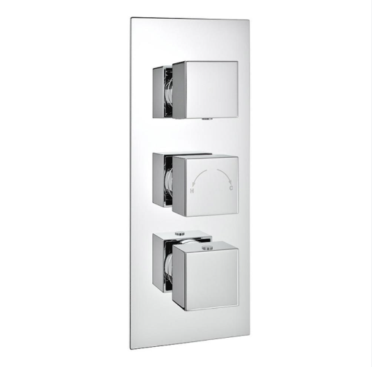 Kartell K-VIT Pure Option 6 Triple Thermostatic Concealed Shower with Slide Rail Kit & Overhead Drencher (SHO025PU-SHO070CU-SHO091OE-SHO073CU)