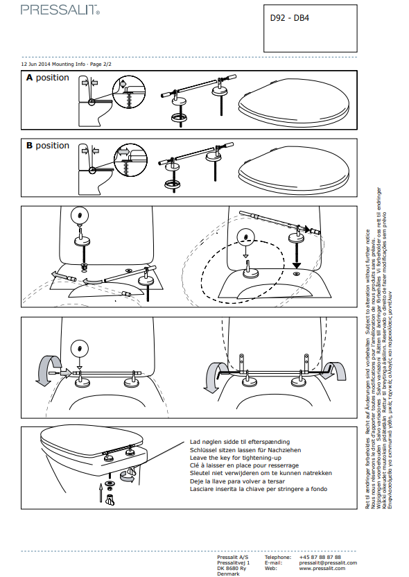 Pressalit Toilet Seat Dania With Cover White (R37000-D92999)