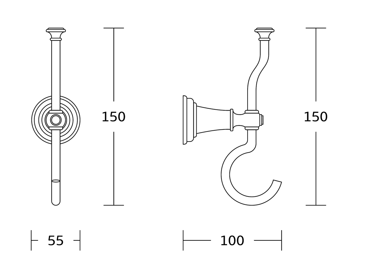 Kartell K-VIT Astley Robe Hook – Chrome (ACC142)