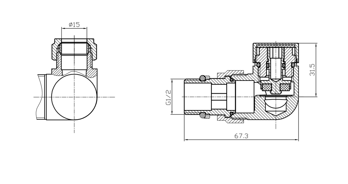 Kartell K-VIT Corner Valve (Pair) Chrome (CRNV)