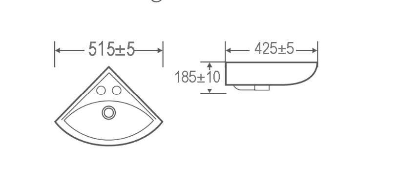 Kartell K-VIT Proton Corner Two Tap Hole Basin (PROCRNBAS2)